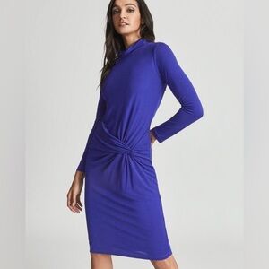 REISS FREYA TWIST FRONT DRESS